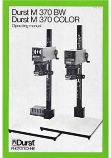 Durst M 370 manual. Camera Instructions.